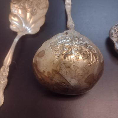 Set of Three Pieces Antique Silverplate Serving Utensils (#7)