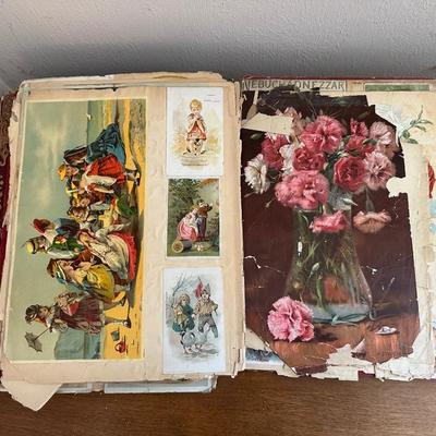2 ANTIQUE SCRAP BOOKS AND PICTURES OF MEMORY BOOK