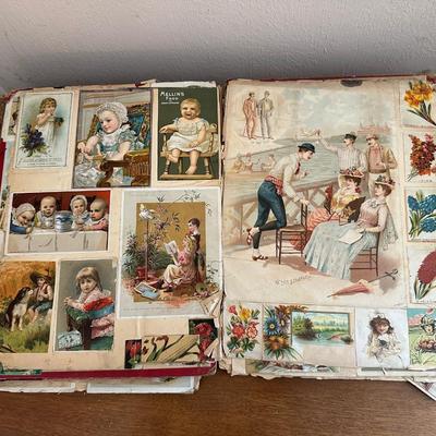 2 ANTIQUE SCRAP BOOKS AND PICTURES OF MEMORY BOOK