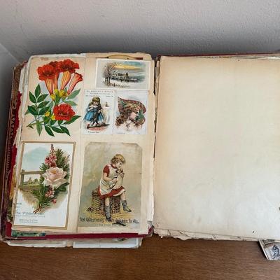 2 ANTIQUE SCRAP BOOKS AND PICTURES OF MEMORY BOOK