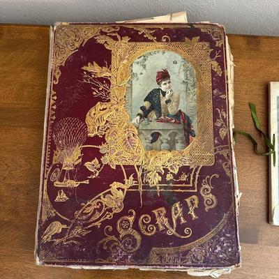 2 ANTIQUE SCRAP BOOKS AND PICTURES OF MEMORY BOOK