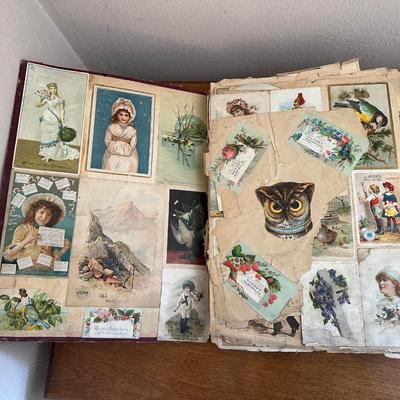 2 ANTIQUE SCRAP BOOKS AND PICTURES OF MEMORY BOOK