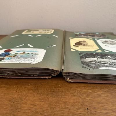 ANTIQUE POSTCARD BOOK FILLED WITH OLD POSTCARDS