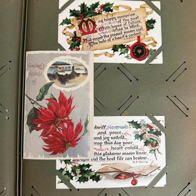 ANTIQUE POSTCARDS IN AN ANTIQUE BOOK