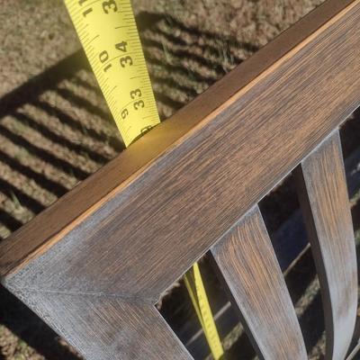 Aluminum Slat Faux Wood Grain Finish Garden Bench
