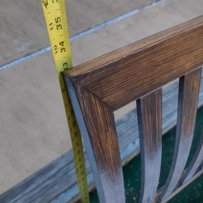 Aluminum Slat Faux Wood Grain Finish Garden Sitting Chair Choice A