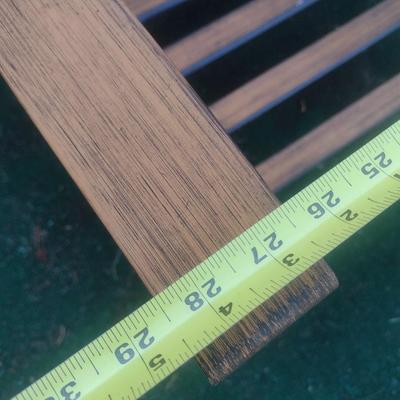 Aluminum Slat Faux Wood Grain Finish Garden Sitting Chair Choice B
