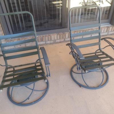 Pair of Metal Frame Rocker Swivel Garden Patio Chairs Choice A