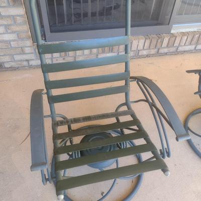 Pair of Metal Frame Rocker Swivel Garden Patio Chairs Choice A