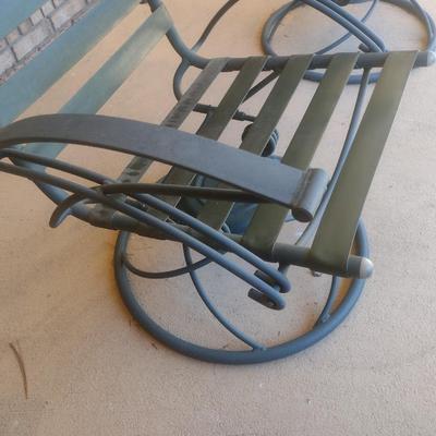 Pair of Metal Frame Rocker Swivel Garden Patio Chairs Choice A