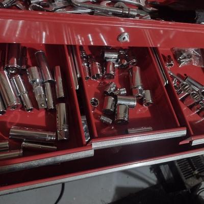 Large Collection of Various Sized Sockets and Wrenches