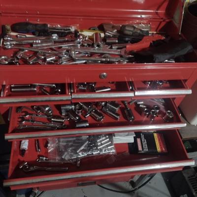 Large Collection of Various Sized Sockets and Wrenches