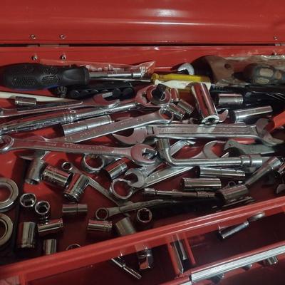 Large Collection of Various Sized Sockets and Wrenches