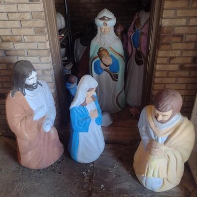 Collection of Outdoor Nativity Scene Blow Mold Characters