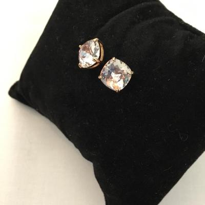 Gorgeous rose, gold, toned, origami owl, crystal studded earrings