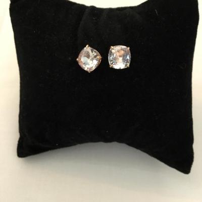 Gorgeous rose, gold, toned, origami owl, crystal studded earrings