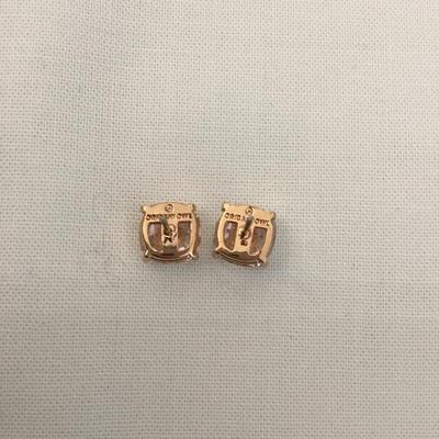 Gorgeous rose, gold, toned, origami owl, crystal studded earrings