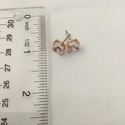 Gorgeous rose, gold, toned, origami owl, crystal studded earrings