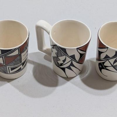Vintage Acoma New Mexico Indian Pueblo Handmade Pottery Art Mug Geometric (SR)