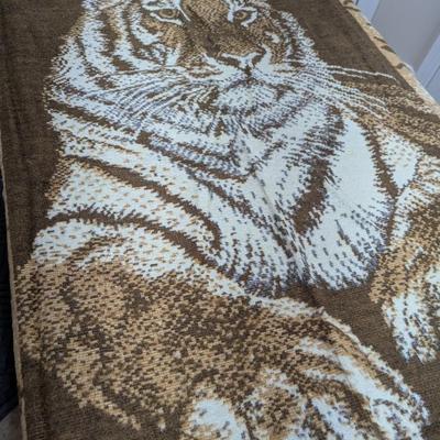 Vintage Bengal Tiger Blanket 70 1/2" x 53 1/2" (SR)