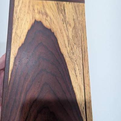 Trinket Box Multi Wood Inlaid Square Design Hinged (SR)