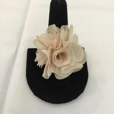 Super cute boho cloth flower, bronze, toned fashion ring