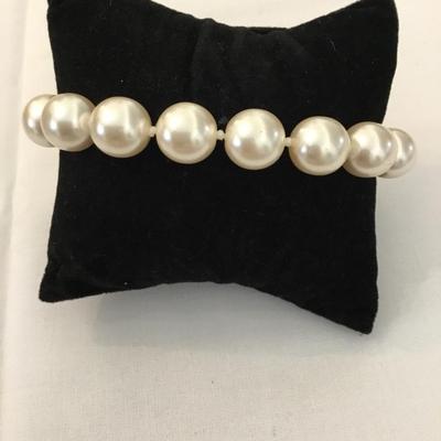 Beautiful Faux beaded Silver plated toggle bracelet