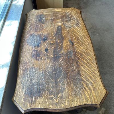 ANTIQUE CARVED 2 TIER FOYER TABLE WITH 2 DRAWERS