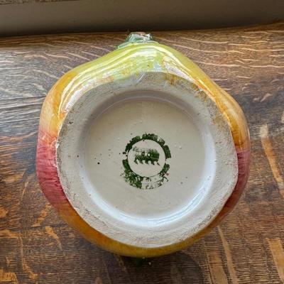 CERAMIC APPLE PITCHER, GRAVY BOAT & CERAMIC SERVING BOWL