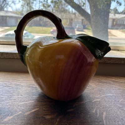 CERAMIC APPLE PITCHER, GRAVY BOAT & CERAMIC SERVING BOWL