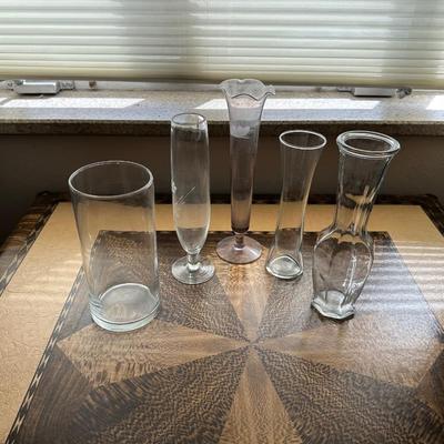 5 GLASS VASES
