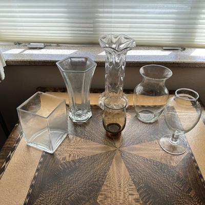 6 GLASS VASES