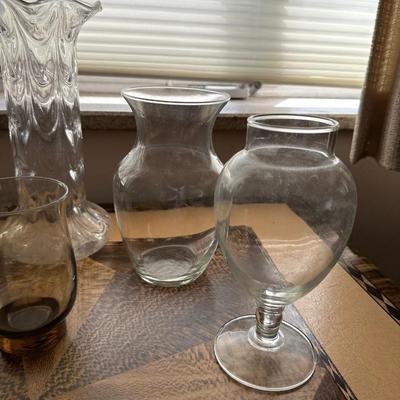 6 GLASS VASES