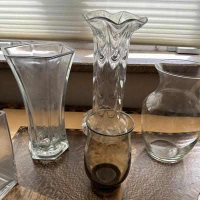 6 GLASS VASES
