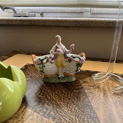 PORCELAIN BOY W/BASKETS, MCCOY PLANTER AND MORE