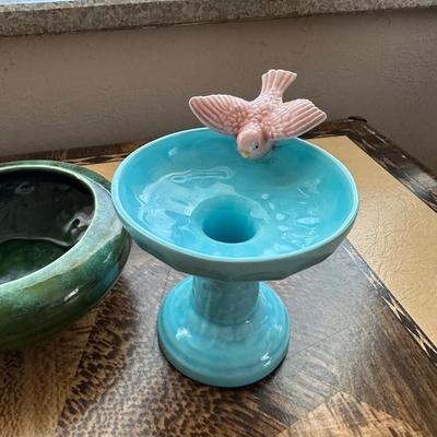 MCCOY BIRD ON BIRDBATH