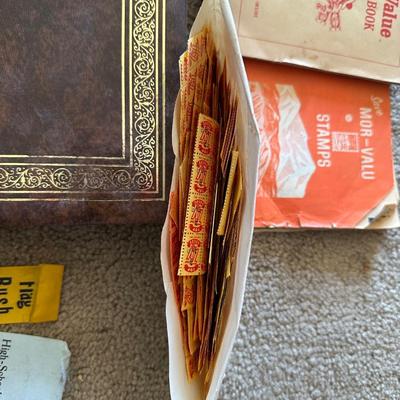 VINTAGE SCRAPBOOKS, PHOTO ALBUMS, STAMPED ENVELOPES, RIBBONS AND MORE