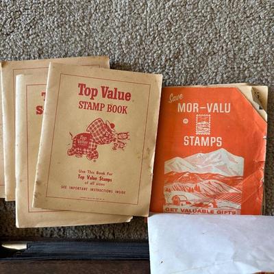 VINTAGE SCRAPBOOKS, PHOTO ALBUMS, STAMPED ENVELOPES, RIBBONS AND MORE