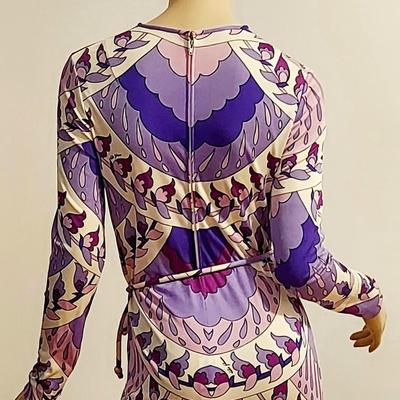 Vtg 60s Rare Colin Glascoe London signed Psychedelic midi dress