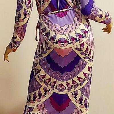 Vtg 60s Rare Colin Glascoe London signed Psychedelic midi dress