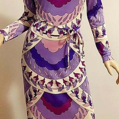 Vtg 60s Rare Colin Glascoe London signed Psychedelic midi dress