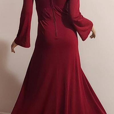 Vtg Iconic Mr. Boots 60s High Low Wine Maxi dress