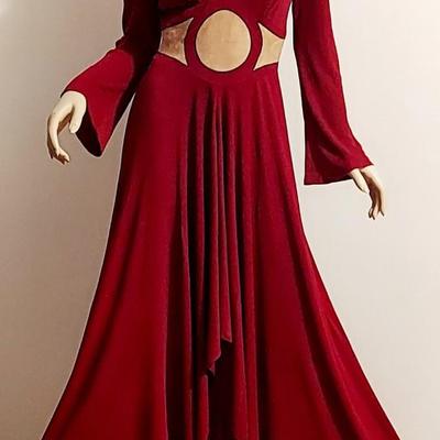 Vtg Iconic Mr. Boots 60s High Low Wine Maxi dress