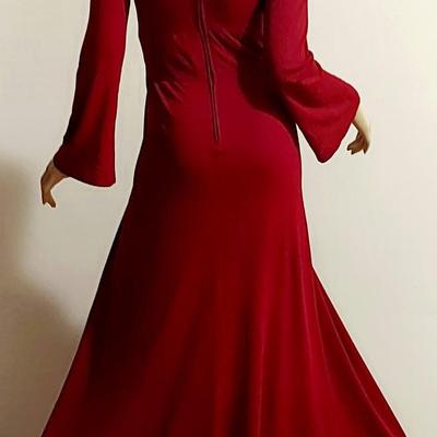 Vtg Iconic Mr. Boots 60s High Low Wine Maxi dress