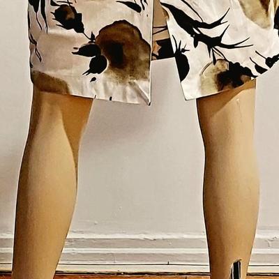 Vtg Pierre Cardin Paris watercolor painted dress Made in Italy Rhinestone Signed