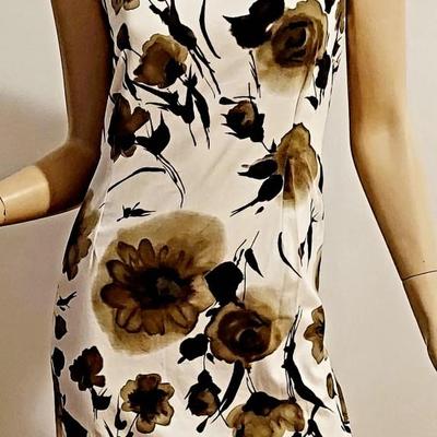 Vtg Pierre Cardin Paris watercolor painted dress Made in Italy Rhinestone Signed