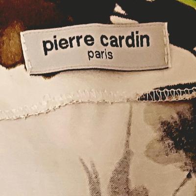 Vtg Pierre Cardin Paris watercolor painted dress Made in Italy Rhinestone Signed