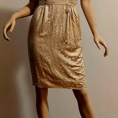 Vtg 60s Gold Lame' 3pc Ensemble Swing Coat Dress & Heeled Pumps