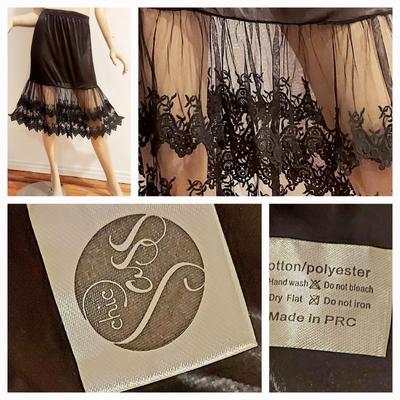 Vtg 2for1 Boudoir pc Hostess Gown/Marabou and lace half Slip