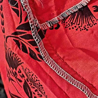 Vtg 1970s Lipstick Red, Cha Cha Hawaiian Maxi dress